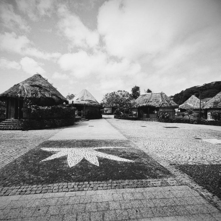 Photo en noir et blanc de Fare de Uturoa