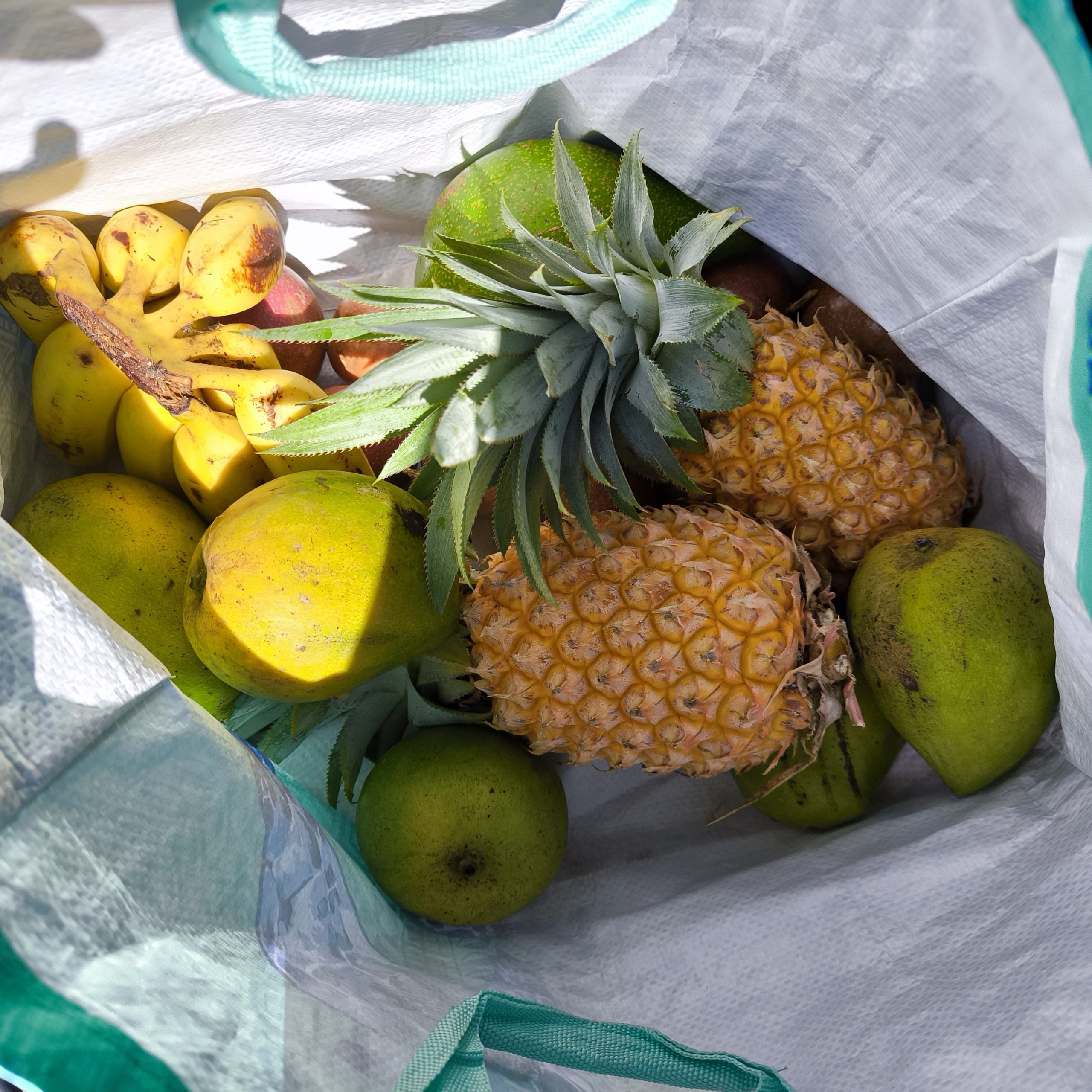 Fruits achetés au marché d'Uturoa