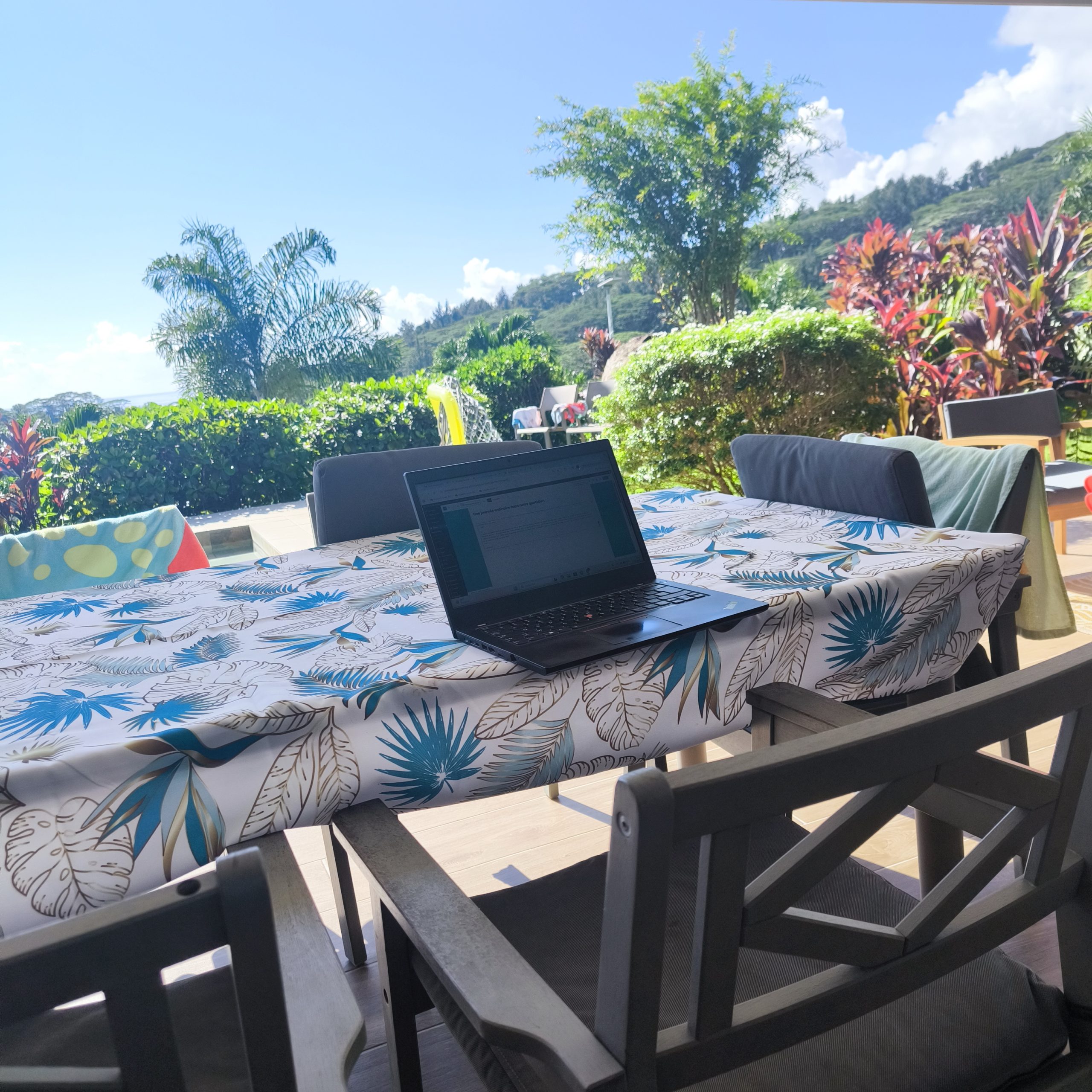 Temps de travail l’après-midi à Raiatea, dehors
