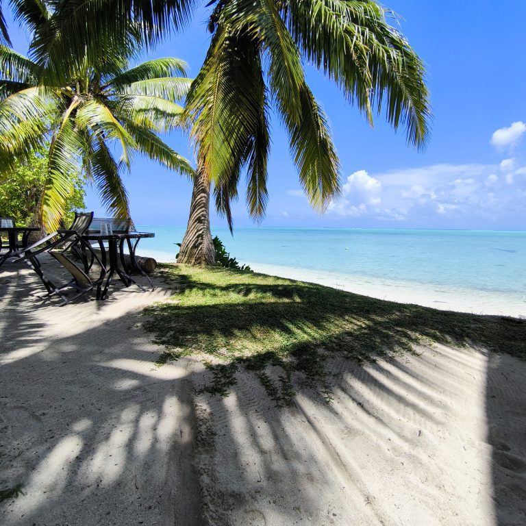 Plage de Parea Huahine palmiers lagon Polynésie française